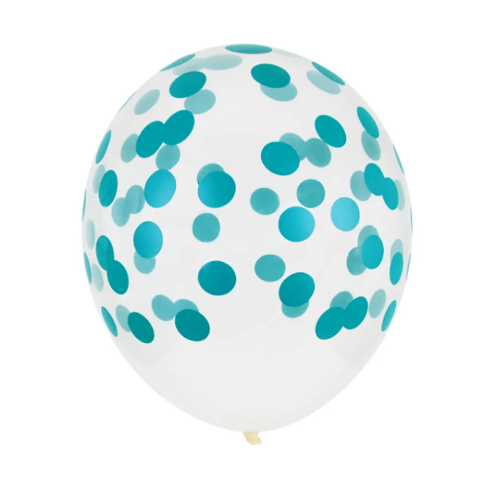 Juego de 5 globos Confeti Turquesa