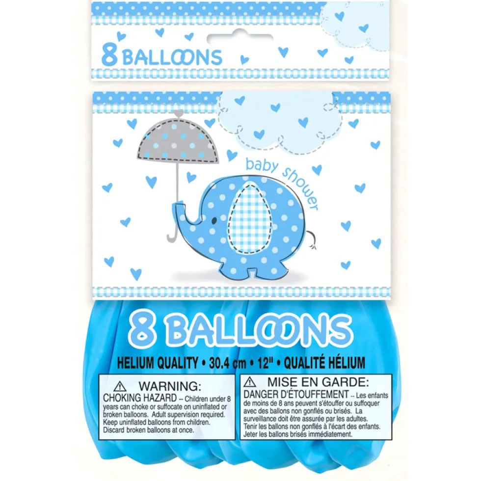 Juego de 8 Globos Elefante Azul