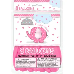 Juego de 8 Globos Elefante Rosa