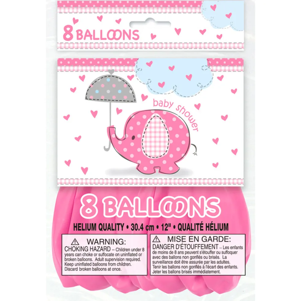 Juego de 8 Globos Elefante Rosa