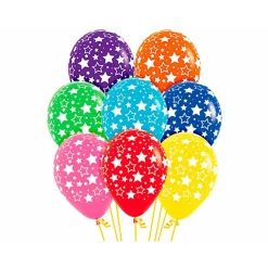 Juego de 12 Globos Estrellas Colores Surtidos