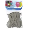 Juego de 10 Globos Gris Mate 30 cm