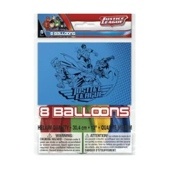 Juego de 8 Globos La Liga de la Justicia 30 cm