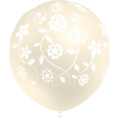 Juego de 8 Globos Marfil Flores Boda