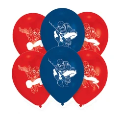 Juego de 6 globos Spiderman 23 cm