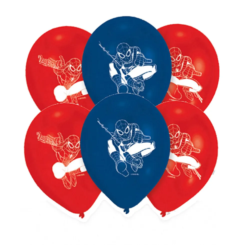 Juego de 6 globos Spiderman 23 cm