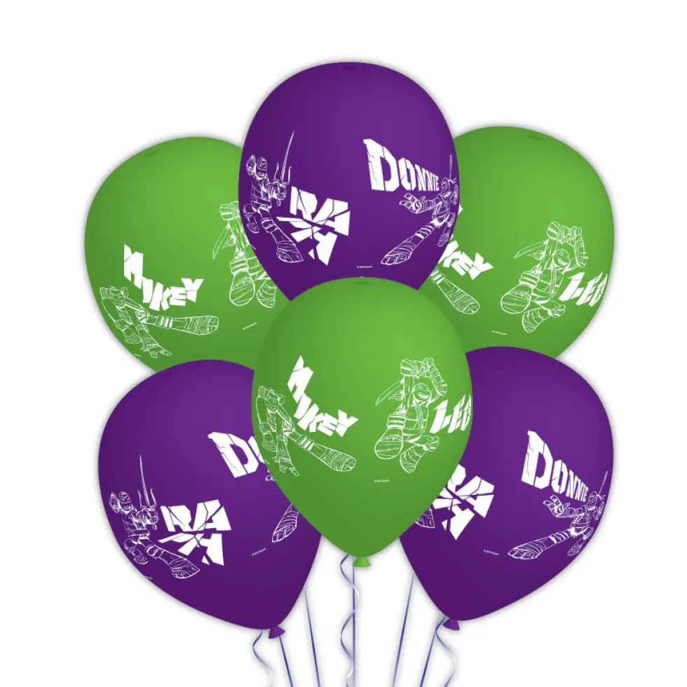 Juego de 6 Globos Tortugas Ninja 27 cm