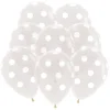 Juego de 12 Globos Transparentes con Lunares Blancos