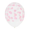 Juego de 5 Globos Transparentes con Lunares Rosas
