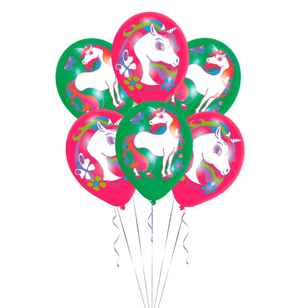 Juego de 6 Globos Unicornio