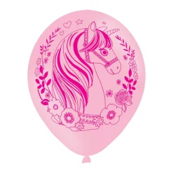 Juego de 6 Globos Unicornio Mágico 25 cm