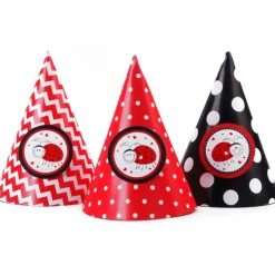 Juego de 6 Gorros Cono Mariquitas