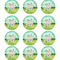 Juego de 12 Impresiones de 6 cm en Papel Comestible Animales de la Selva