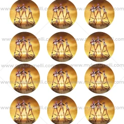 Juego de 12 Impresiones de 6 cm en Papel Comestible Las Guerreras K-POP Mod B