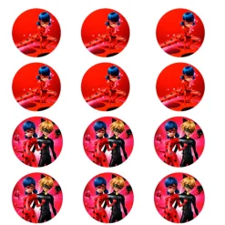 Juego de 12 Impresiones en Chocotransfer Ladybug