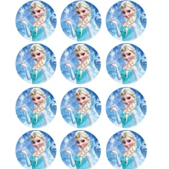 Juego de 12 impresiones en oblea Elsa
