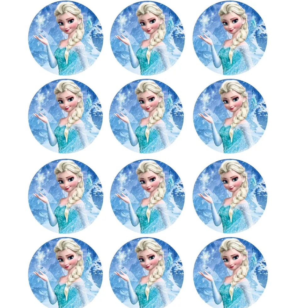 Juego de 12 impresiones en oblea Elsa