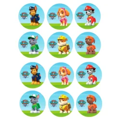 Juego de 12 impresiones en Oblea Patrulla Canina