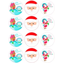 Juego de 12 Impresiones en Papel de Azúcar Navidad
