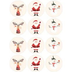 Juego de 12 Impresiones en Papel de Azúcar Navidad B