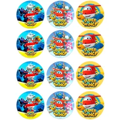 Juego de 12 Impresiones en Papel de Azúcar Super Wings