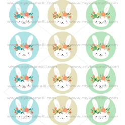 Juego de 12 Impresiones en Papel de Azúcar Pascua Modelo A 6 cm
