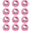 Juego de 12 Impresiones en Papel Comestible Hello Kitty 6 cm Mod B