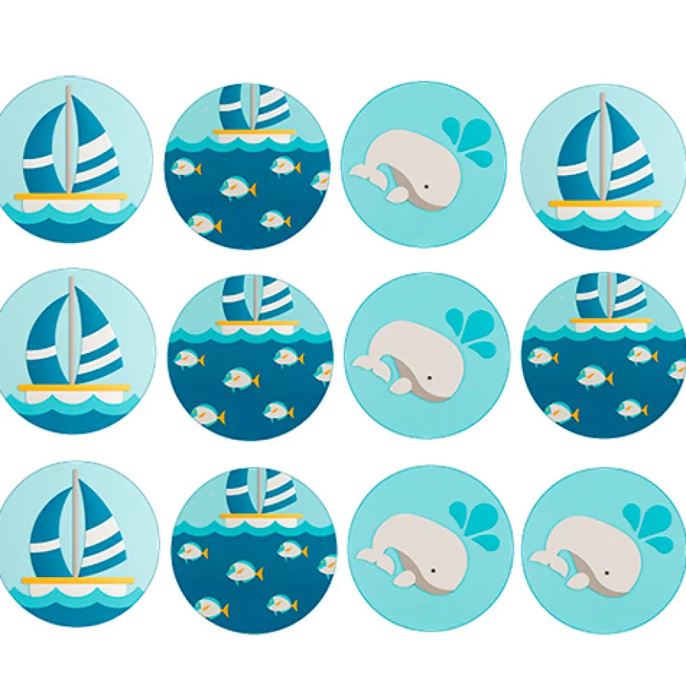 Juego de 12 Impresiones en Papel de Azúcar Marinero