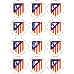 Juego de 12 Impresiones en Papel de Azúcar Atlético de Madrid