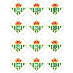 Juego de 12 Impresiones en Papel de Azúcar Real Betis