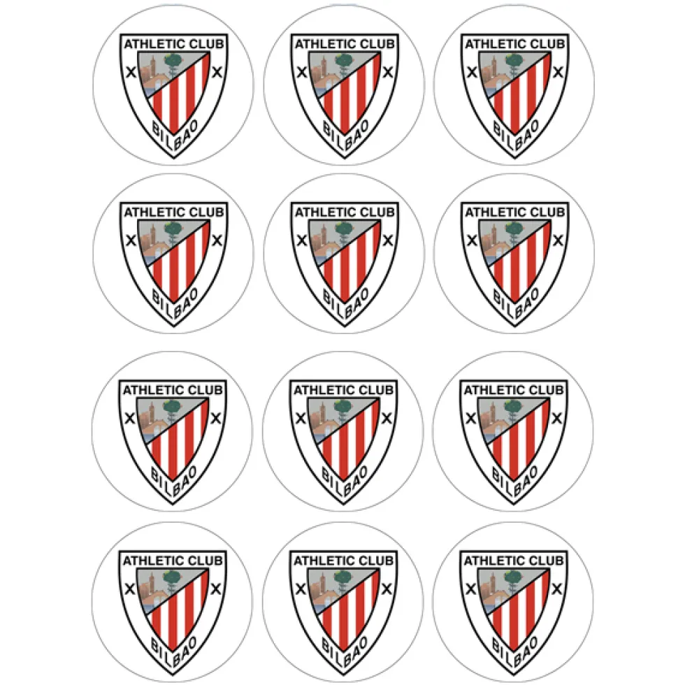 Juego de 12 Impresiones en Papel de Azúcar Athletic de Bilbao