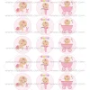 Juego de 15 Impresiones en Papel de Azúcar Baby Girl Modelo B 5 cm