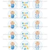 Juego de 15 Impresiones en Papel de Azúcar Baby Boy Modelo A 5 cm