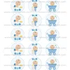 Juego de 15 Impresiones en Papel de Azúcar Baby Boy Modelo B 5 cm