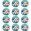 Juego de 12 Impresiones en Papel Comestible Baby Shark 6 cm