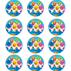 Juego de 12 Impresiones en Papel Comestible Baby Shark 6 cm