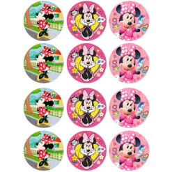 Juego de 12 Impresiones en Papel de Azúcar Minnie Mouse