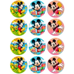 Juego de 12 Impresiones en Papel de Azúcar Mickey Mouse