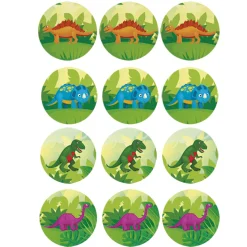 Juego de 12 Impresiones en Papel de Azúcar Dinosaurios