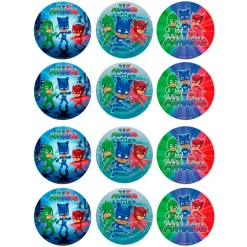Juego de 12 Impresiones en Papel de Azúcar PJ Mask