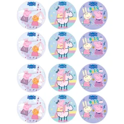 Juego de 12 Impresiones en Papel de Azúcar Peppa Pig