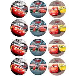 Juego de 12 Impresiones en Papel de Azúcar Cars
