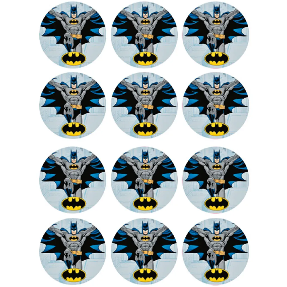 Juego de 12 Impresiones en Papel de Azúcar Batman