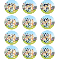 Juego de 12 Impresiones en Papel Comestible Bluey 6 cm