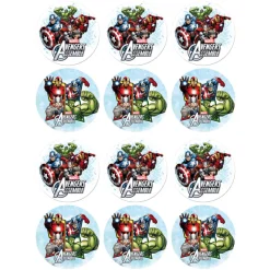 Juego de 12 Impresiones en Papel de Azúcar Los Vengadores