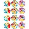 Juego de 12 Impresiones en Papel de Azúcar Princesas