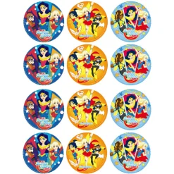 Juego de 12 Impresiones en Papel de Azúcar Super Hero Girls