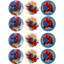 Juego de 12 Impresiones en Papel de Azúcar Spiderman