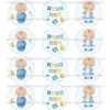 Juego de 12 Impresiones en Papel de Azúcar Baby Boy Modelo A 6 cm