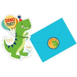 Juego de 8 Invitaciones Happy Dino